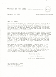 Letter from Yves Buhler to Cornelius Moore 11/13/61