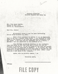 Letter from Cornelius Moore to Yves Buhler 11/15/61