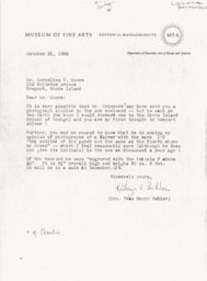 Letter from Yves Buhler to Cornelius Moore 10/31/62