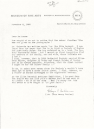 Letter from Yves Buhler to Cornelius Moore 11/5/62