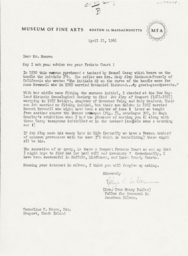 Letter from Yves Buhler to Cornelius Moore 4/21/66