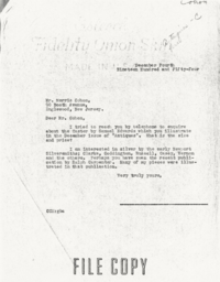 Letter from Cornelius Moore to Morris Cohon 12/4/54