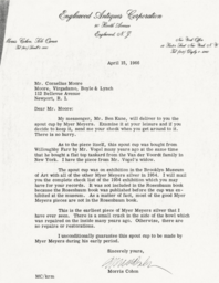 Letter from Morris Cohon to Cornelius Moore 4/15/66