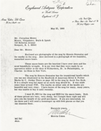 Letter from Morris Cohon to Cornelius Moore 5/25/66