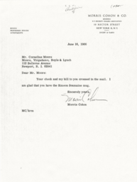 Letter from Morris Cohon to Cornelius Moore 6/16/66