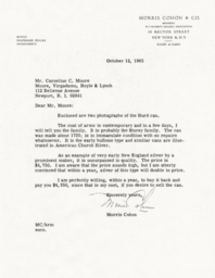 Letter from Morris Cohon to Cornelius Moore 10/12/65