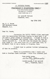 Letter from W. McKinley Gannon to Cornelius Moore 5/17/65