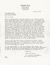 Letter from J. Herbert Gebelein to Israel Sack 7/20/48