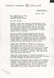 Letter from J. Herbert Gebelein to Cornelius Moore 7/6/50