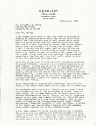 Letter from J. Herbert Gebelein to Cornelius Moore 2/8/51
