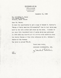 Letter from J. Herbert Gebelein to Cornelius Moore 12/15/52