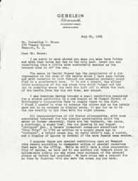 Letter from J. Herbert Gebelein to Cornelius Moore 7/21/53