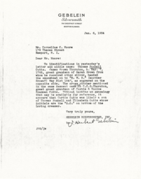 Letter from J. Herbert Gebelein to Cornelius Moore 1/6/54