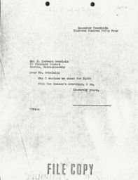 Letter from Cornelius Moore to J. Herbert Gebelein 12/20/54