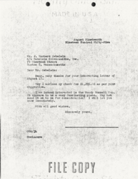 Letter from Corneilus Moore to J. Herbert Gebelein 8/19/55