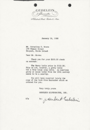 Letter from J. Herbert Gebelein to Cornelius Moore 1/16/56