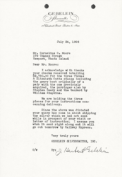 Letter from J. Herbert Gebelein to Cornelius Moore 7/24/56