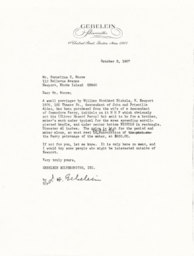 Letter from J. Herbert Gebelein to Cornelius Moore 10/5/67