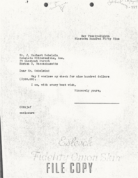 Letter from Cornelius Moore to J. Herbert Gebelein 5/28/59
