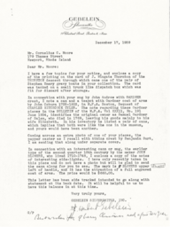 Letter from J. Herbert Gebelein to Cornelius Moore 12/17/59