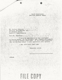 Letter from Cornelius Moore to J. Herbert Gebelein 3/14/60