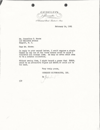 Letter from J. Herbert Gebelein to Cornelius Moore 2/14/61