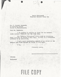 Letter from Cornelius Moore to J. Herbert Gebelein 3/13/61
