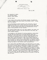 Letter from J. Herbert Gebelein to Cornelius Moore 5/10/61