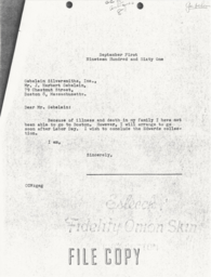 Letter from Cornelius Moore to J. Herbert Gebelein 9/1/61