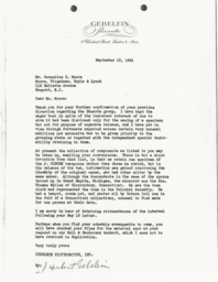 Letter from J. Herbert Gebelein to Cornelius Moore 9/13/61