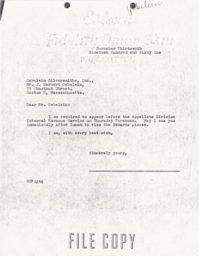 Letter from Cornelius Moore to J. Herbert Gebelein 11/13/61