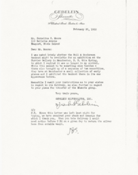Letter from J. Herbert Gebelein to Cornelius Moore 2/28/62