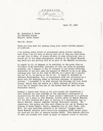 Letter from J. Herbert Gebelein to Cornelius Moore 4/27/62
