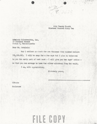 Letter from Cornelius Moore to J. Herbert Gebelein 7/24/62