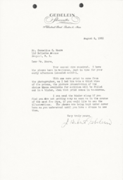 Letter from J. Herbert Gebelein to Cornelius Moore 8/8/62