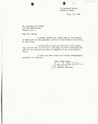 Letter from J. Herbert Gebelein to Cornelius Moore 9/11/62