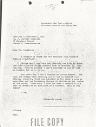 Letter from Cornelius Moore to J. Herbert Gebelein 9/26/62
