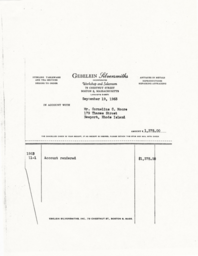 Invoice from Gebelein Silversmiths 9/19/63