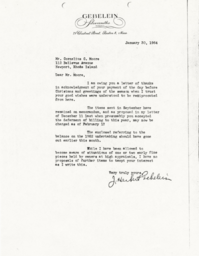 Letter from J. Herbert Gebelein to Cornelius Moore 1/30/64