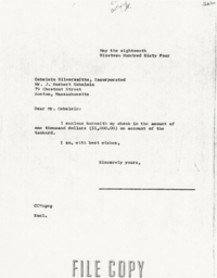 Letter from Cornelius Moore to J. Herbert Gebelein 5/18/64