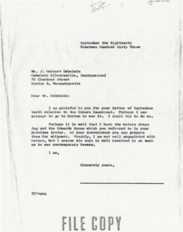 Letter from Cornelius Moore to J. Herbert Gebelein 9/18/63