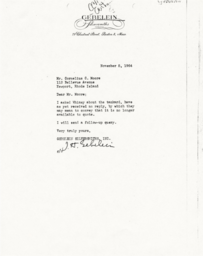 Letter from J. Herbert Gebelein to Cornelius Moore 11/5/64