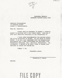 Letter from Cornelius Moore to J. Herbert Gebelein 9/7/65