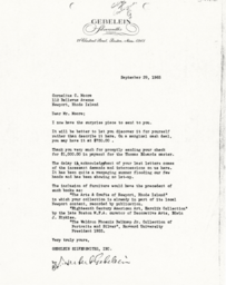 Letter from J. Herbert Gebelein to Cornelius Moore 9/29/65