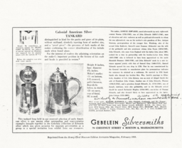 Antiques Magazine Description of Edwards Silver Tankard