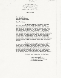 Letter from J. Herbert Gebelein to Cornelius Moore 1/6/66
