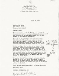 Letter from J. Herbert Gebelein to Cornelius Moore 4/20/66