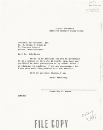 Letter from Cornelius Moore to J. Herbert Gebelein 8/11/67