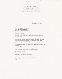 Letter from J. Herbert Gebelein to Cornelius Moore 2/9/67
