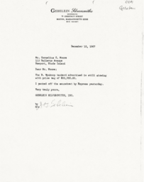 Letter from J. Herbert Gebelein to Cornelius Moore 12/15/67